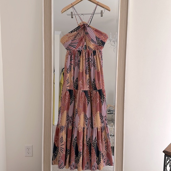 NWT Ba&Sh Nastasia summer maxi length halter neck draped dress - Picture 4 of 10